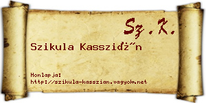Szikula Kasszián névjegykártya